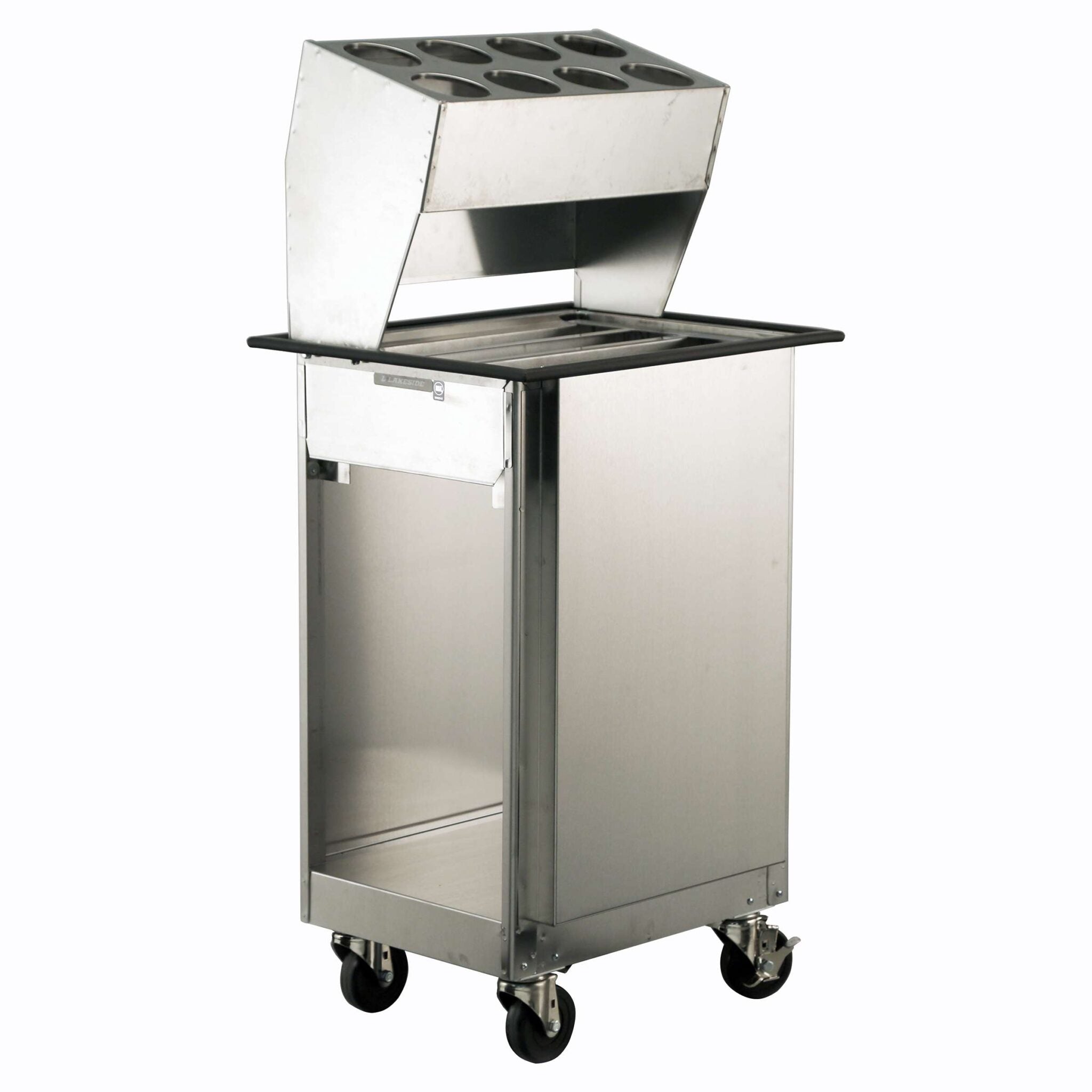 Mobile Tray Dispenser w/Flatware Rack