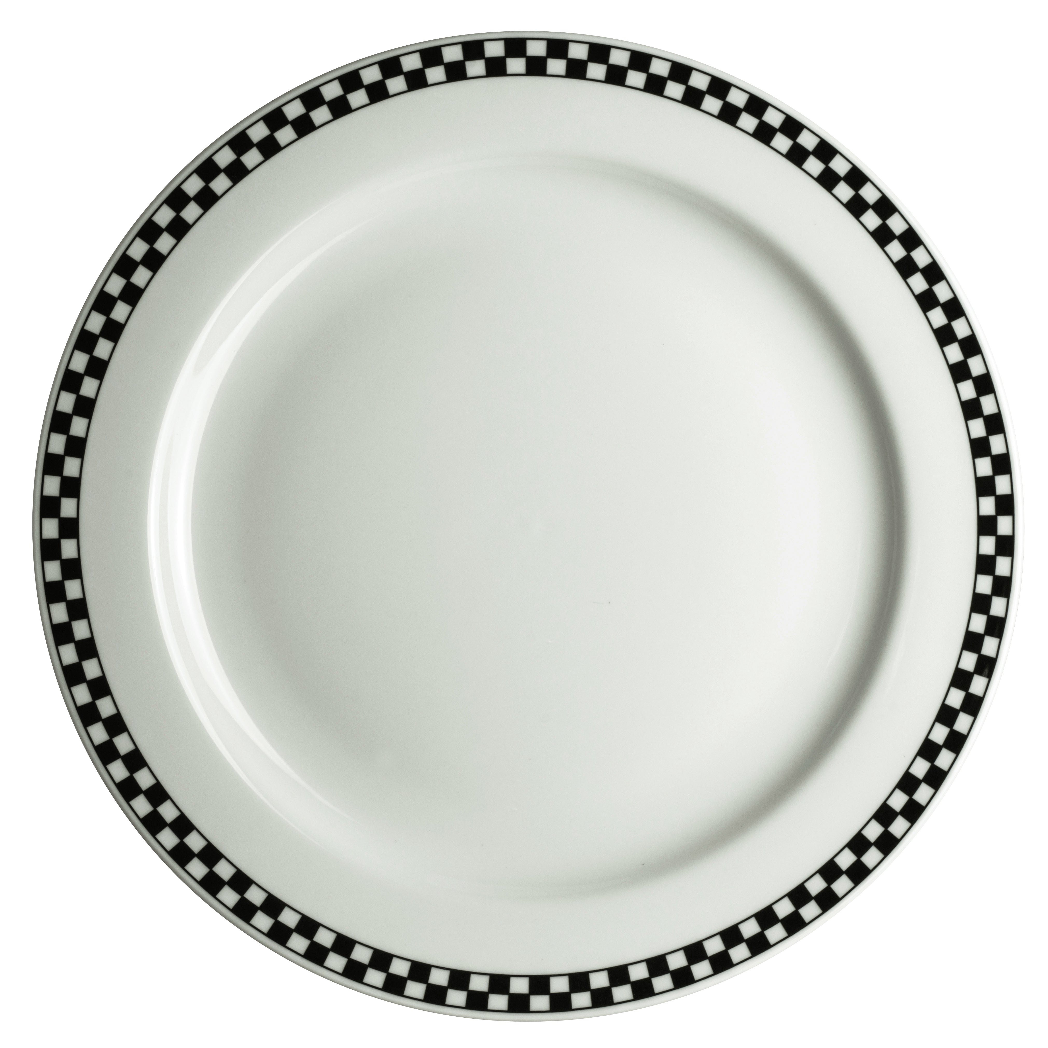 Service Plate 10.625" Dia. Checkers Black