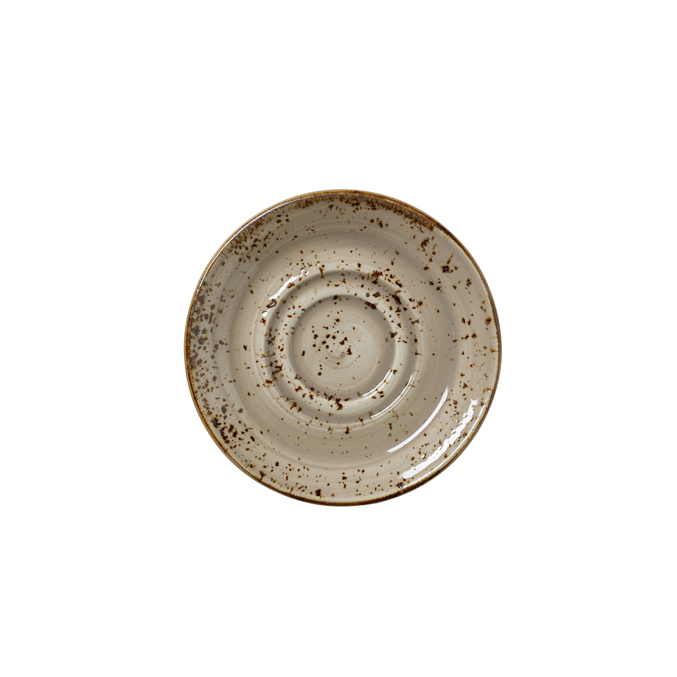 Double Well Saucer 5.75" Dia. Craft Porcini