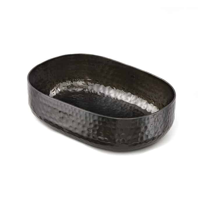 Bowl, Alum, Hm, Oval, Blk, 48 Oz.