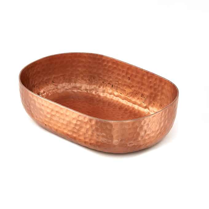 Bowl, Alum, Hm, Oval, Copper, 48 Oz.