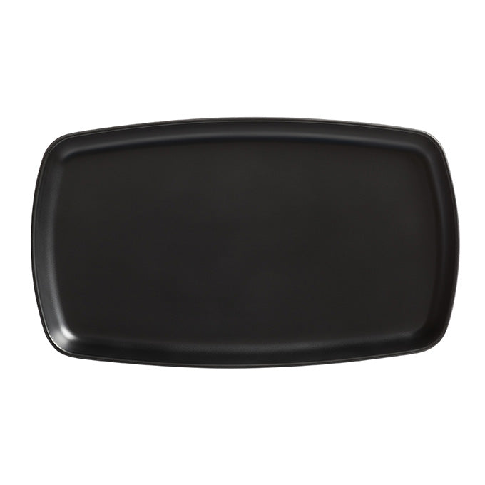 Ani 12" Rectangular Melamine Plate, Black