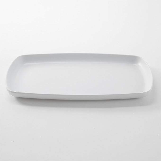 Ani 12" Rectangular Melamine Plate, White