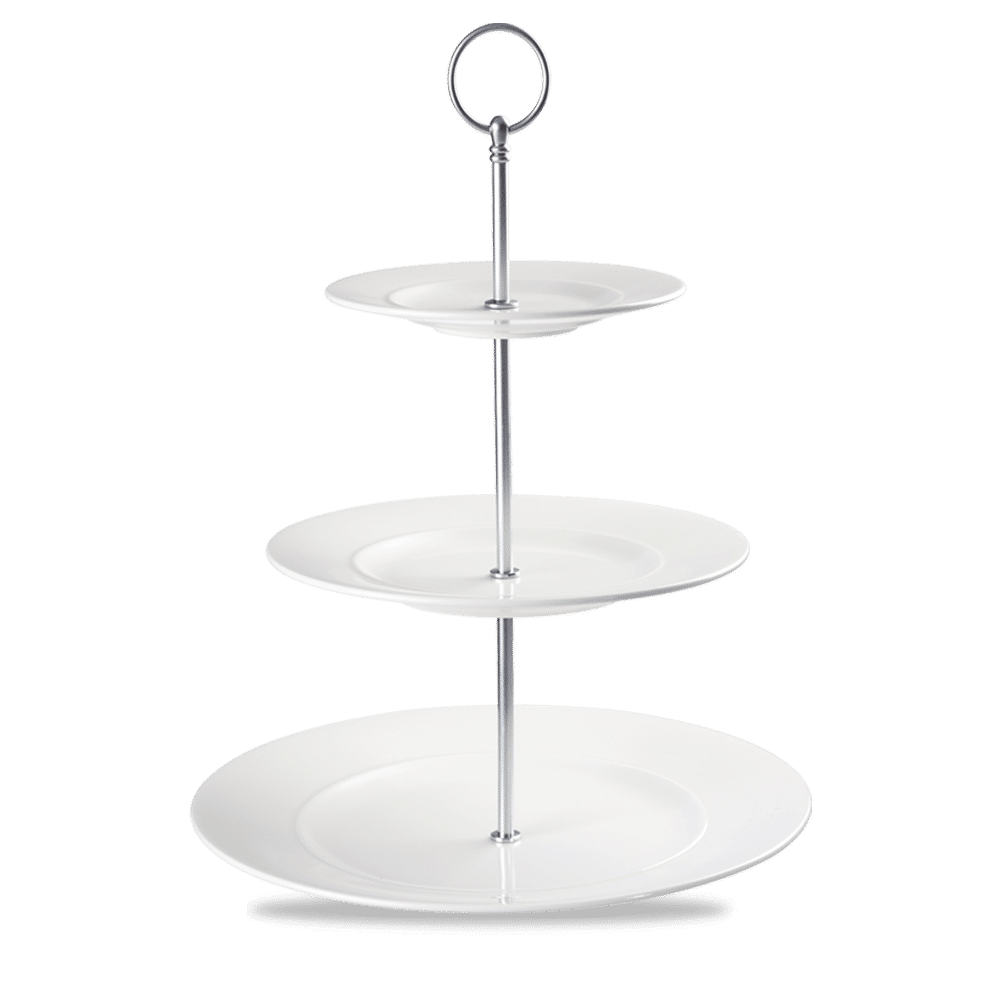 Alchemy® 13"H 3-Tier Round Plate Tower, White