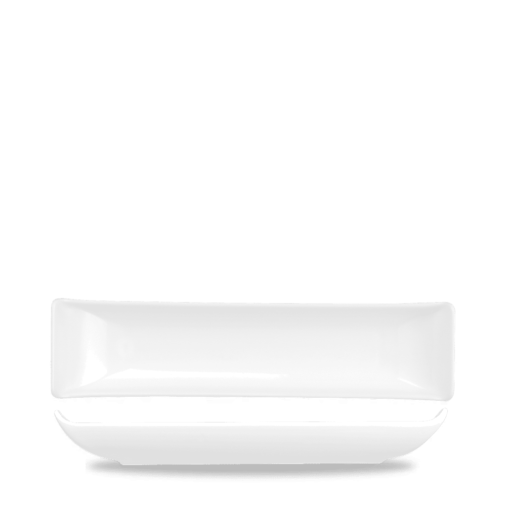 Alchemy® 25 oz.15-7/16" x 3-15/16" Rectangular Boat Dish, White