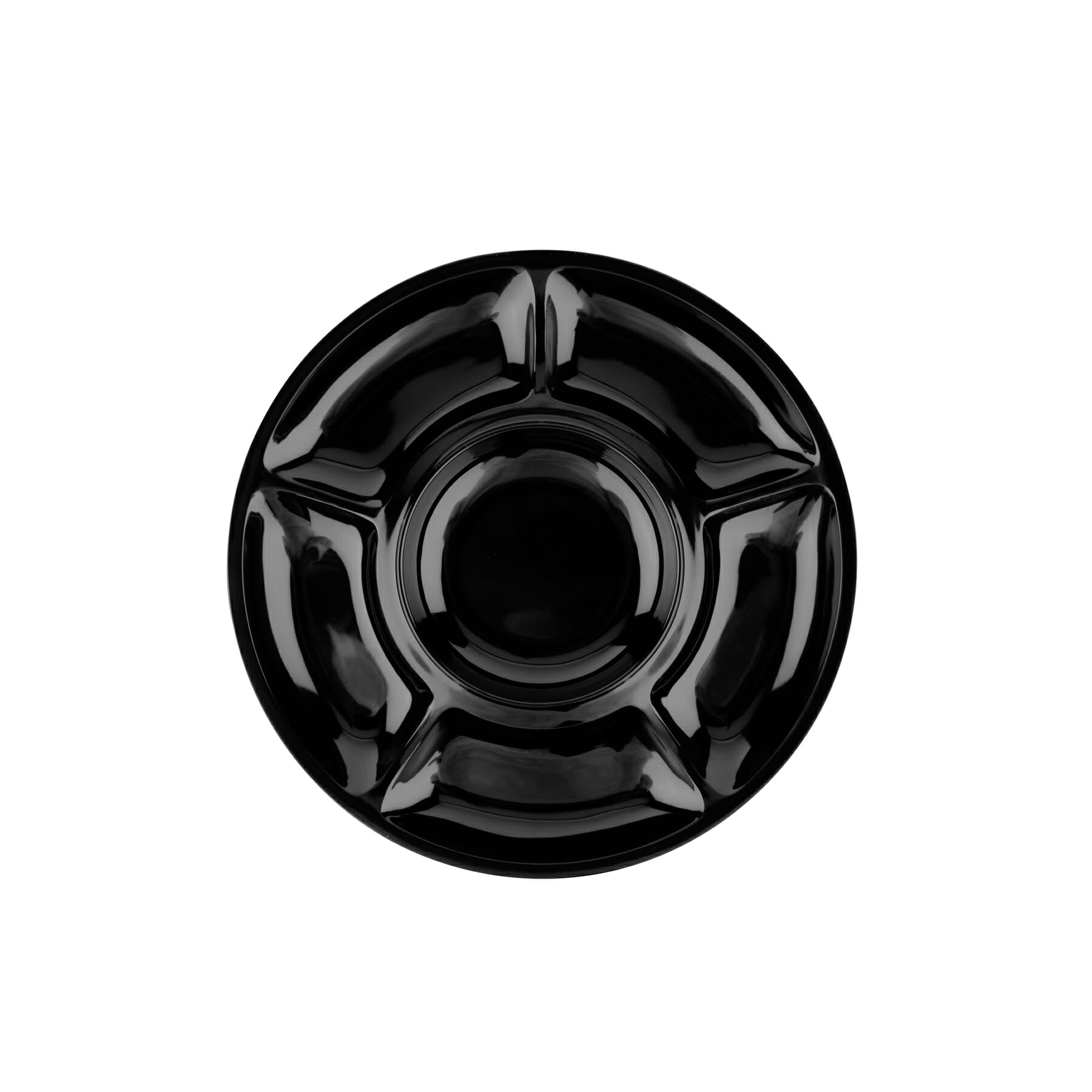 Milano 14" 6-Compartment Plate, Black