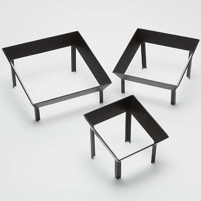 Angled Riser, Iron, Black, Set Of 3