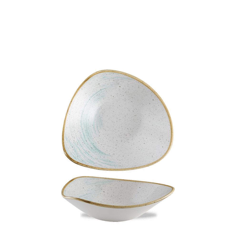 Stonecast Accents 13 oz. Duck Egg Blue Triangle Bowl