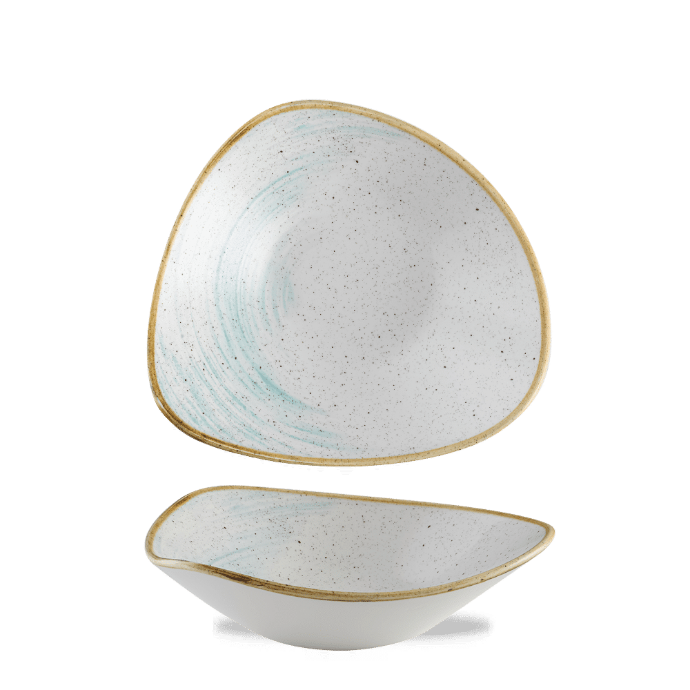 Stonecast Accents 21 oz. Duck Egg Blue Triangle Bowl