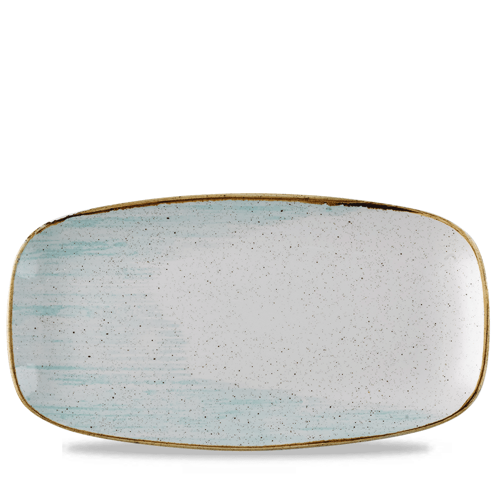 Stonecast Accents 13 7/8" x 7 3/8" Duck Egg Blue Oblong Plate