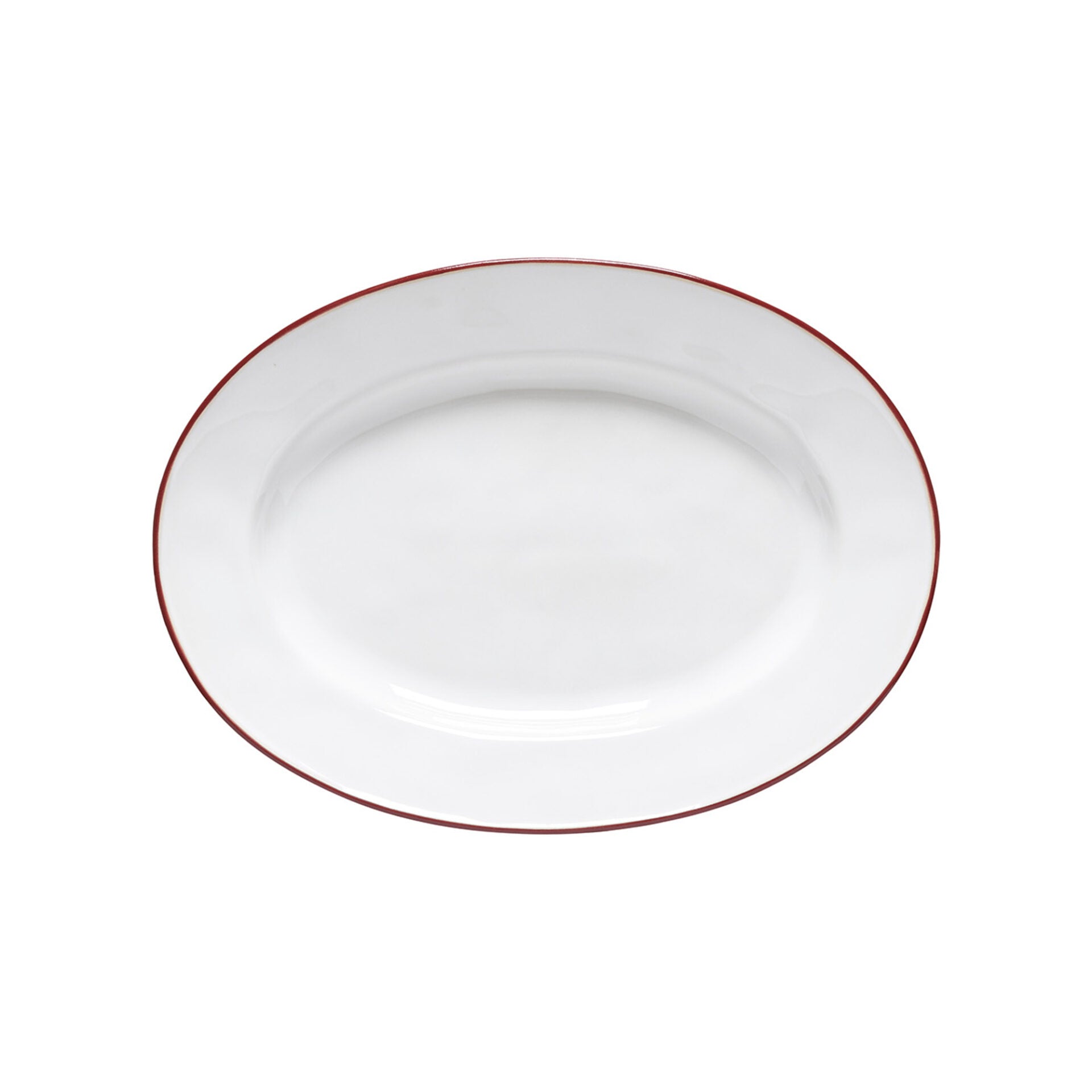 Beja 12" Oval Platter, White & Red