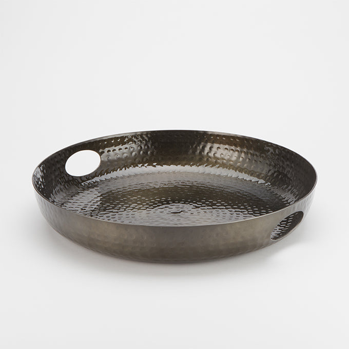 16" Round Aluminum Beverage Tray, Black