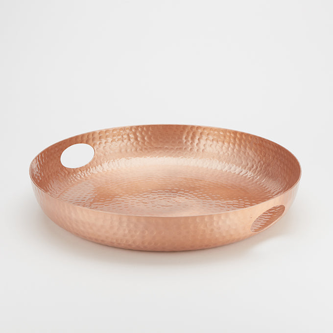 16" Round Aluminum Beverage Tray, Copper