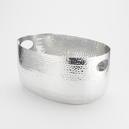 Tub, Aluminum, Hammered, Silver, 10 Qt