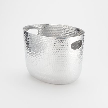 Tub, Aluminum, Hammered, Silver, 7-3/4 Qt