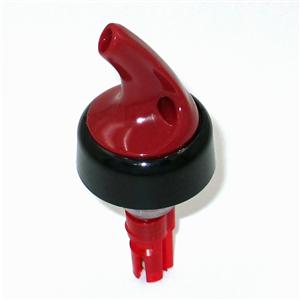 1 oz. Posi-Por™ 2000 Liquor Pourer, Red with Black Collar