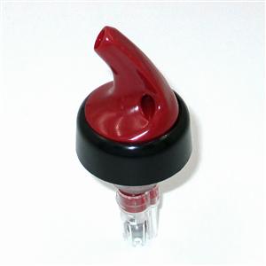 1-1/4 oz. Posi-Por™ 2000 Liquor Pourer, Red with Black Collar