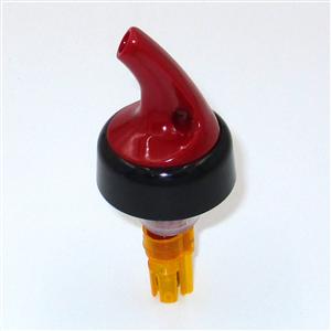 1-1/2 oz. Posi-Por™ 2000 Liquor Pourer, Red with Black Collar