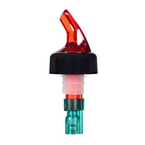 3/4 oz. Liquor Pourer, Red with Black Collar