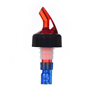 7/8 oz. Liquor Pourer, Red with Black Collar