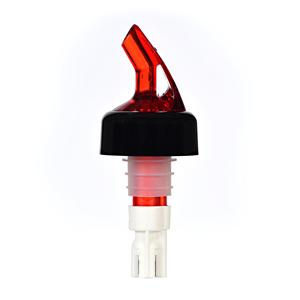 2 oz. Liquor Pourer, Red with Black Collar