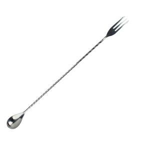11-4/5" Trident Mixing Bar Spoon, Fork-End, Polished Finish