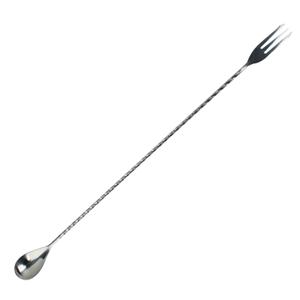 15-3/4" Trident Mixing Bar Spoon, Fork-End, Polished Finish
