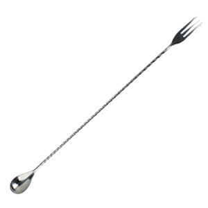 19-11/16" Trident Mixing Bar Spoon, Fork-End, Polished Finish