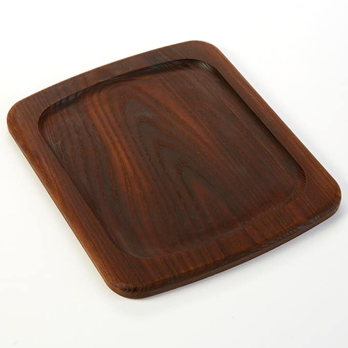 12"L x 10"W Rectangular Rimmed Serving Board, Ash Wood