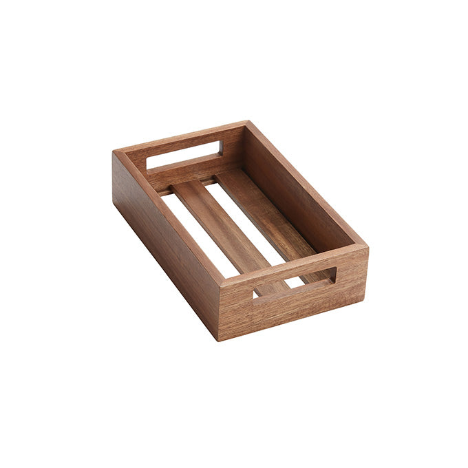 9-7/8" Acacia Wooden Crate