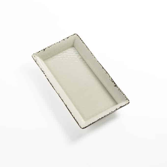 14-1/4" x 7-1/2" Rectangular Melamine Platter, Walnut Wood