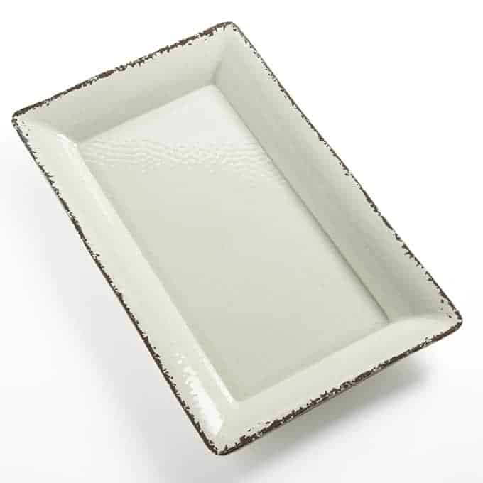 Platter, Melamine, Rect., Antique White, 21"