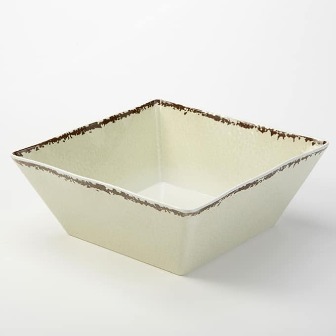 Melamine Bowl, Square, Antique White, 216 Oz.