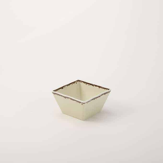 Melamine Bowl, Square, Antique White, 23 Oz.