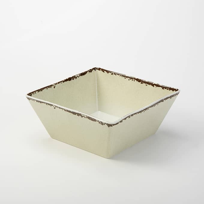 Melamine Bowl, Square, Antique White, 125 Oz.
