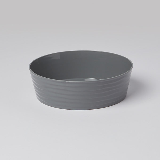Del Mar 80 oz. Round Plastic Serving Bowl, Gray