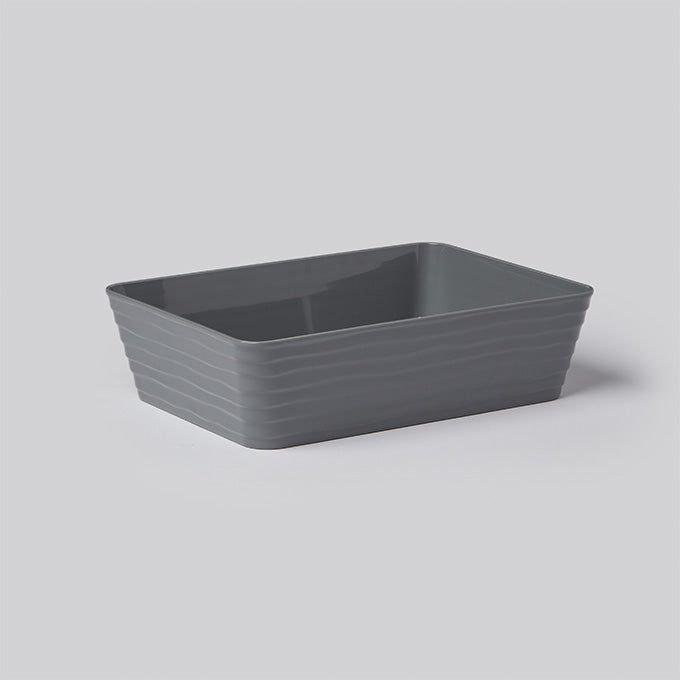 Del Mar 96 oz. Round Plastic Serving Bowl, Gray