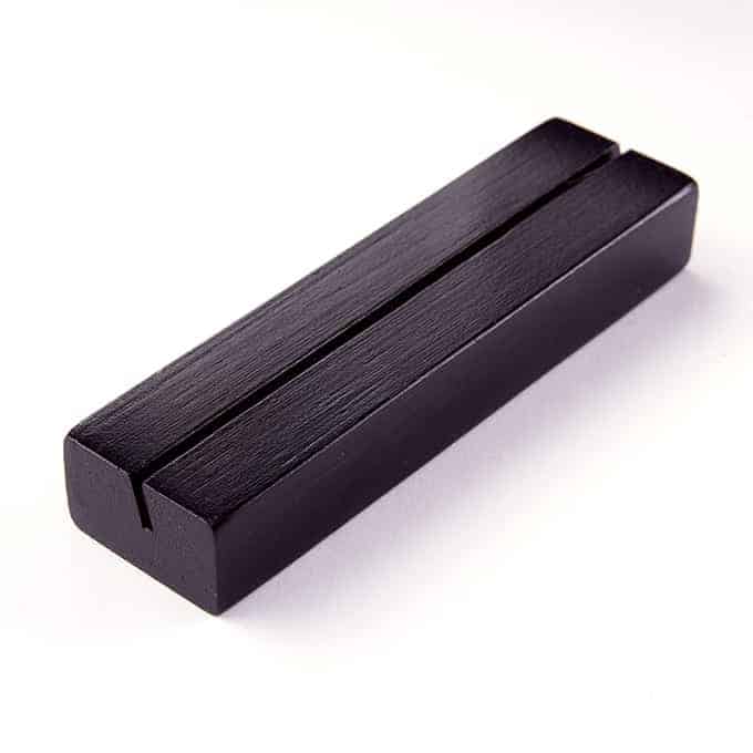 Card Holder, Bamboo, 4"L, Black