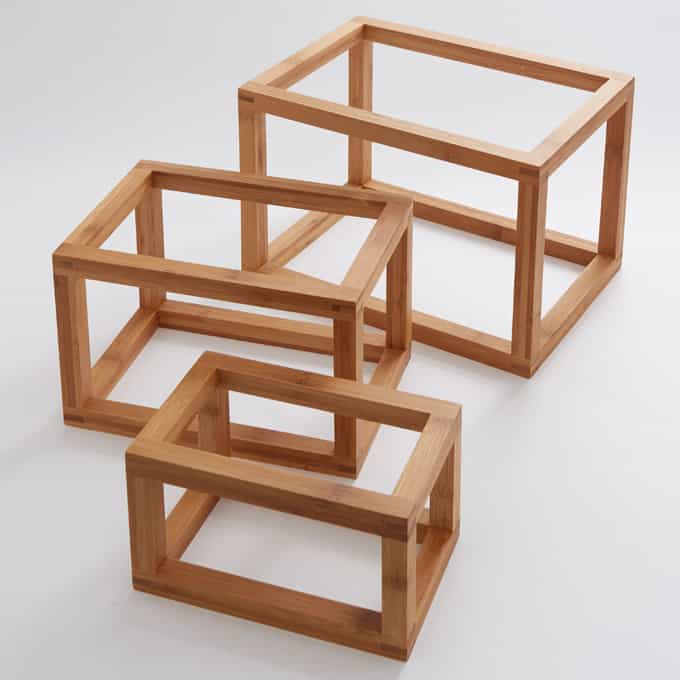 Frame Riser Set, 3-Piece, Bamboo