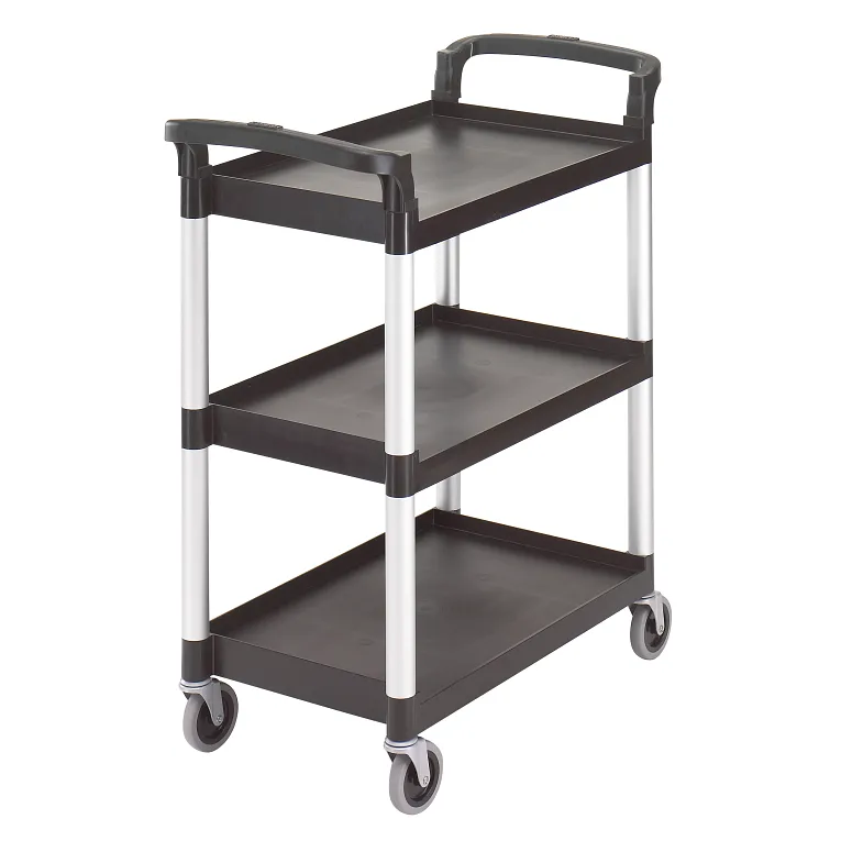 3-Shelf Service Cart 300 lb. Capacity, Black