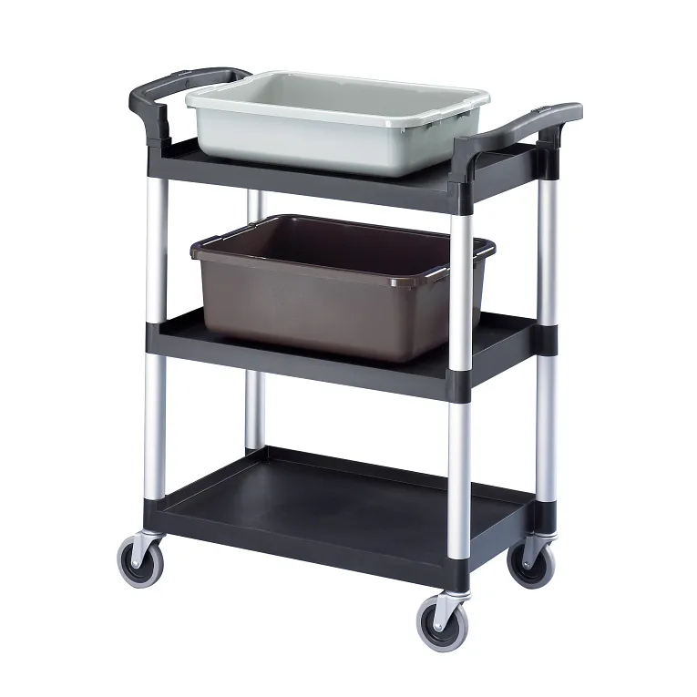 3-Shelf Service Cart 300 lb. Capacity, Black