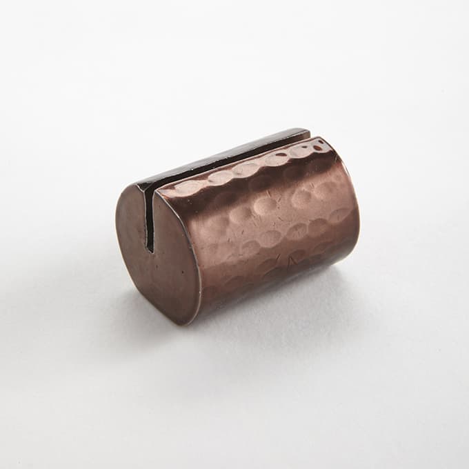 Card Holder, Copper, Cylinder, Hammered Finish