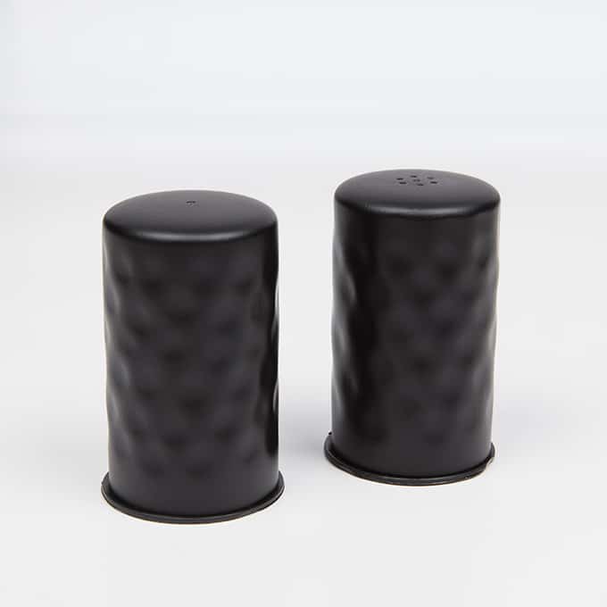 2 oz. Hammered Salt & Pepper Shaker Set, Black