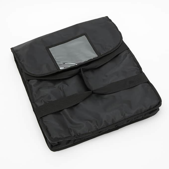 Deluxe Pizza Delivery Bag, 20" x 20" x 5", holds two 18" boxes, black