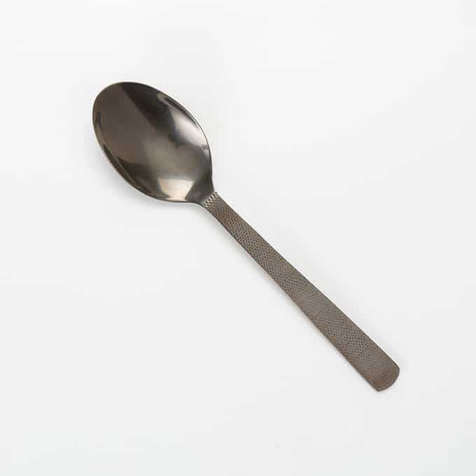 10" Solid Hammered Serving Spoon, Vintage Black Finish