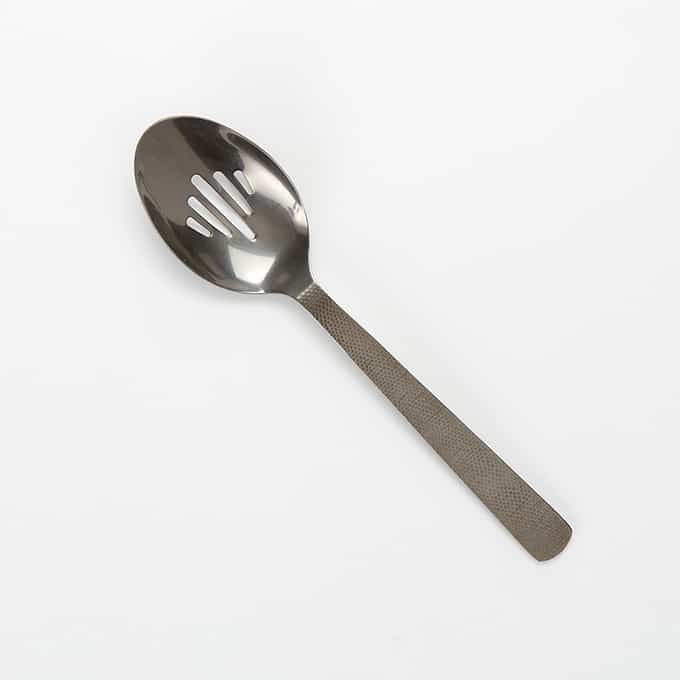10" Slotted Hammered Serving Spoon, Vintage Black Finish