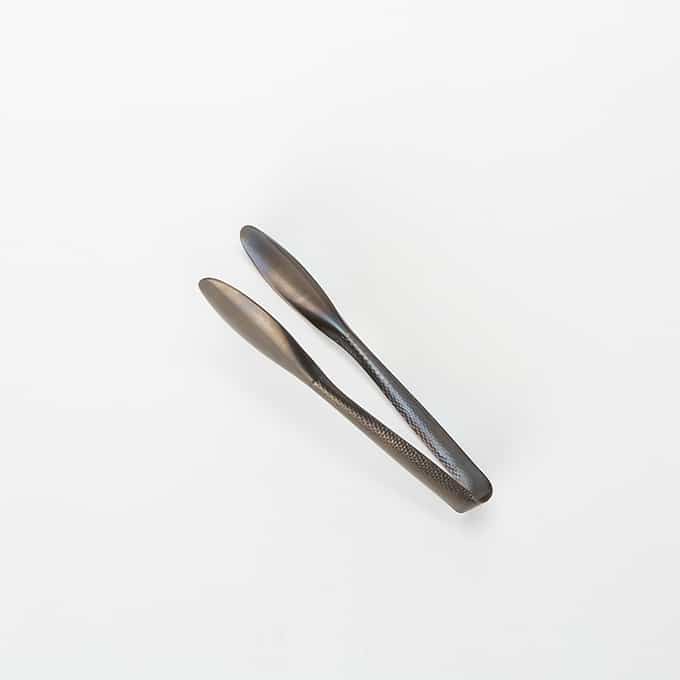 6" Stainless Steel Serving Tongs, Vintage Black Finish