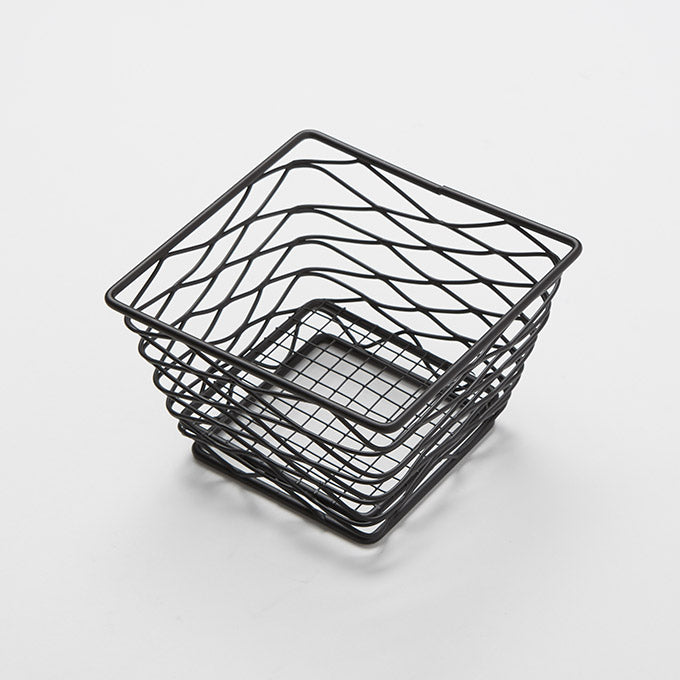 6" Square Birdnest Basket, Black