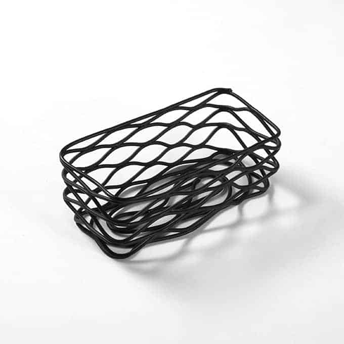 4-1/2"L x 2-1/4"W x 1-3/4"H Rectangular Birdnest Condiment Basket, Black