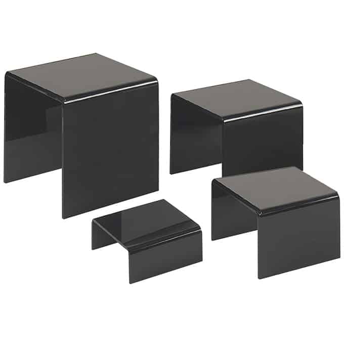 Acrylic Riser Set, 4-Piece, Black
